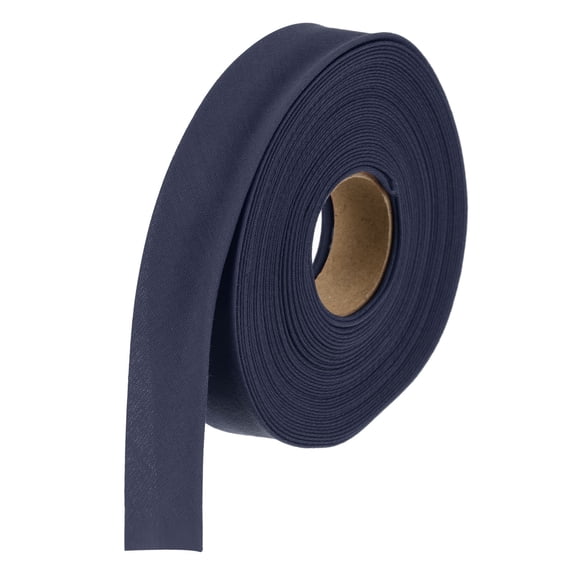 Uxcell 1" Double Fold Bias Tape Polyester Continuous Bulk Bias Tape for Sewing, Seaming Quilting Hemming Binding Crafts Navy Blue 6 Yards