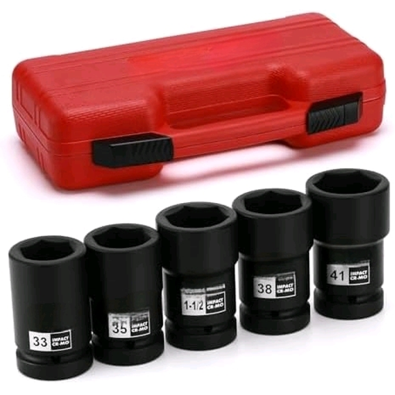 1-Inch Drive Budd Socket Set, 33mm,35mm,38mm,1-1/2",41mm, Metric & SAE, CR-MO$$Tools & Hardware Other