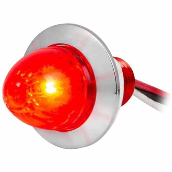 1 Inch Dual Function Mini Watermelon Light W/ Chrome Bezel - Red LED/ Red Lens