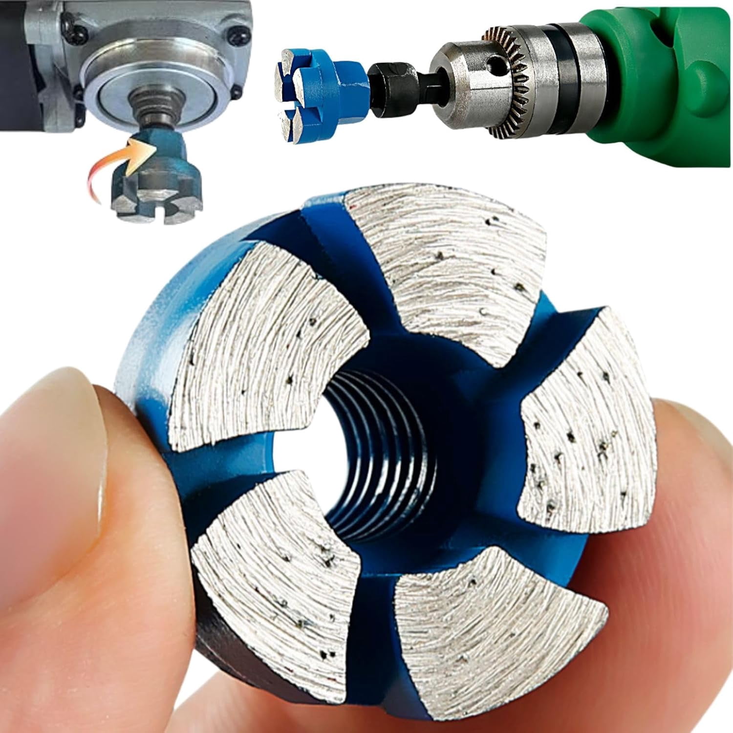 1 Inch Durable Mini Flat Grinding Head, 2025 Upguaded Diamond Flat Grinding Head for Angle Grinder Tool, Mini Diamond Grindings Heads for Stone Concrete Cement (1 Grinder)