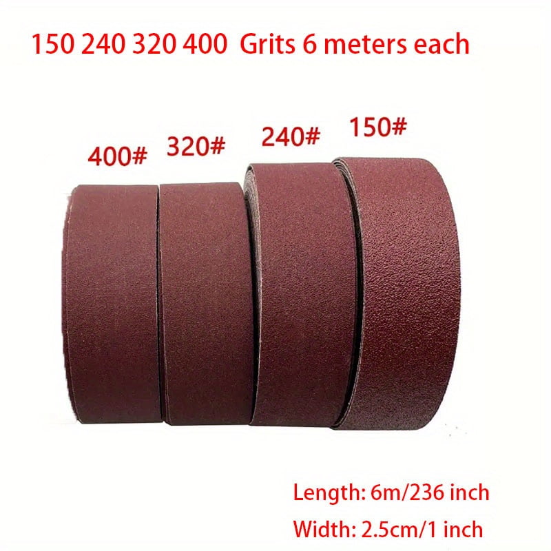 1 Inch Emery Cloth Roll, 5 Grits Abrasive Sandpaper Rolls Assorted Sand