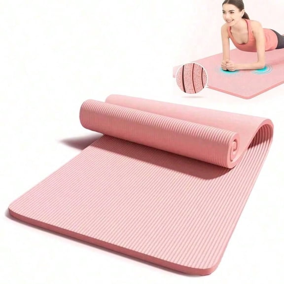 1 Inch Extra Thick High Density Yoga Mat, Double Sided Non Slip Tear Resistant Exercise Mat with Carry Strap for Pilates Home Gym Workout, 1 Pack