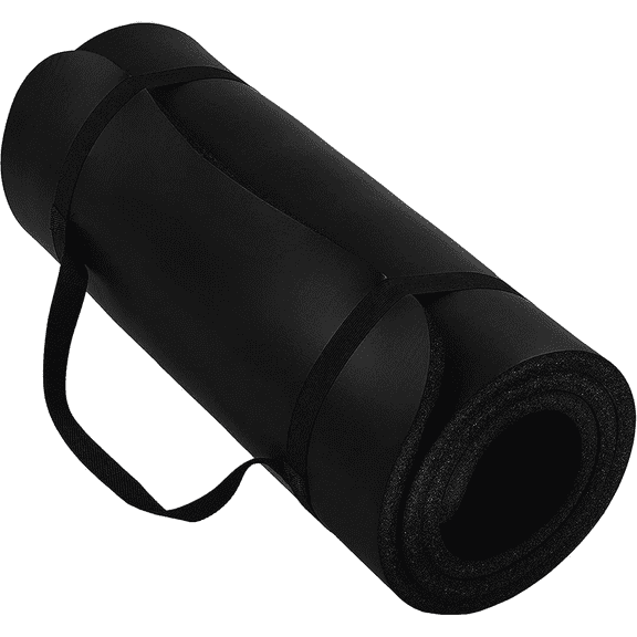 1 Inch Extra Thick Non Slip Yoga Mat - Exercise Mats for Home Workouts, Black (70"L x 23"W)