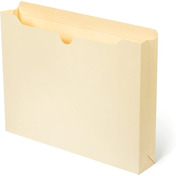 1 Inch File Jacket Expansion, Pocket File Folders Letter Size Expanding 1 inch for Documents, Reinforced Straight Cut Tab, 1 in Expandable Folders, Letter Size, 50 Pack, Manila