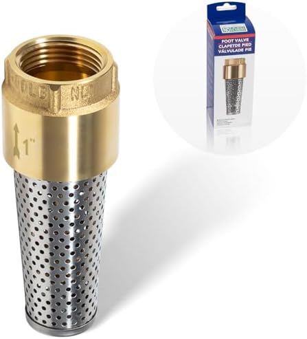 Parts2O TC2503LF 1-Inch Foot Valve | Lead-Free Brass & Stainless Steel | Check Valve With Strainer