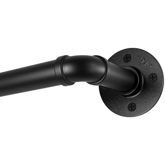 1 Inch Heavy Duty Adjustable Curtain Rods for Windows, Industrial Wrap Around Room Divider Decorative Curtain Rods Wall Mount & Ceiling Mount for Indoor & Outdoor, 72 to 144 inch, Black