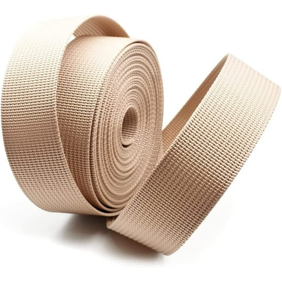 1 Inch Heavy Nylon Webbing - Straps for Arts and Crafts, Luxury Bag Strap High Density Webbing (5 Yards, Beige)