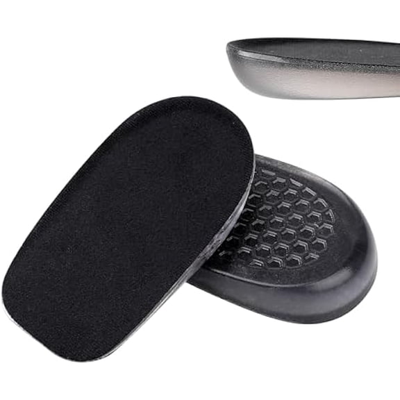 1 Inch Heel Lifts, Gel Heel Raisers for Leg Length Discrepancies Black Foot Height Increase Insoles Soft Shoe Lifts for Women Men Uneven Legs Comfort Half Foot Insoles for Heels Pain, 1 Pair