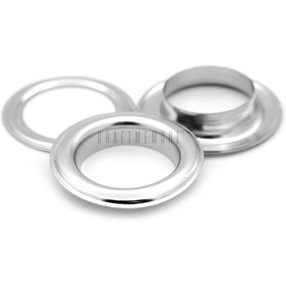 1 Inch Hole 10pc Grommets Eyelets with Washers for Clothes, Leather, Tarp, Canvas (Silver)