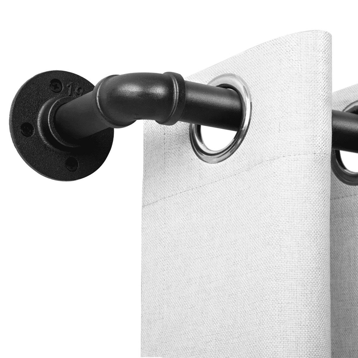 1 Inch Industrial Adjustable Curtain Rod for Windows 28 to 48,Indoor ...