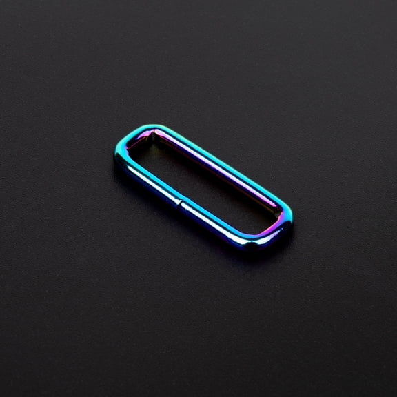 Country Brook Design® 1 Inch Iridescent Rainbow Rectangle Metal Keeper, 50 Pack