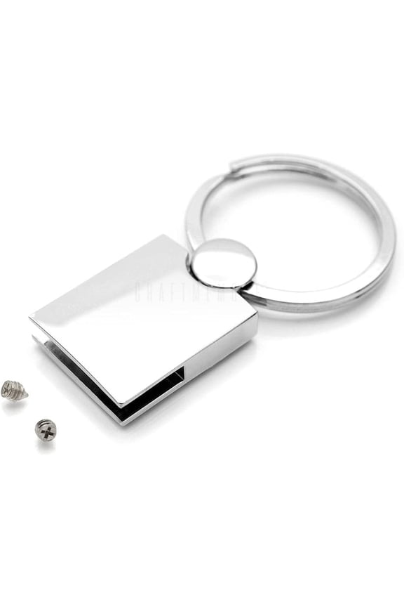 1 Inch Key Fob Hardware Silver Tone Key Ring Holder Keychain Findings DIY Leather Craft 2pcs KR02