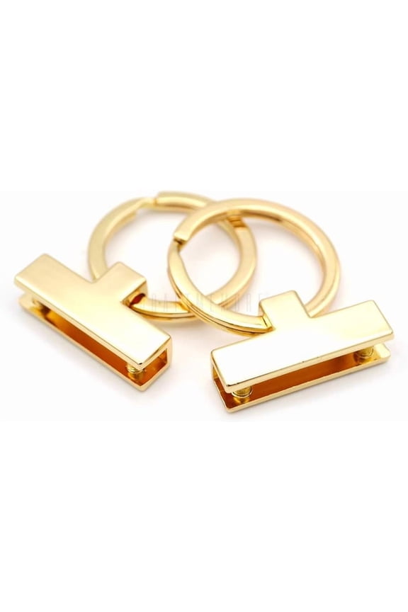 1 Inch Key Fob Hardware with Split Key Ring Holder Keychain Findings for Leather Craft, 2 Pack (Gold)