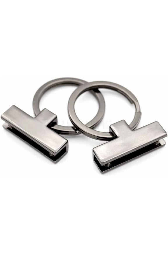 1 Inch Key Fob Hardware with Split Key Ring Holder Keychain Findings for Leather Craft, 2 Pack (Gunmetal Black)