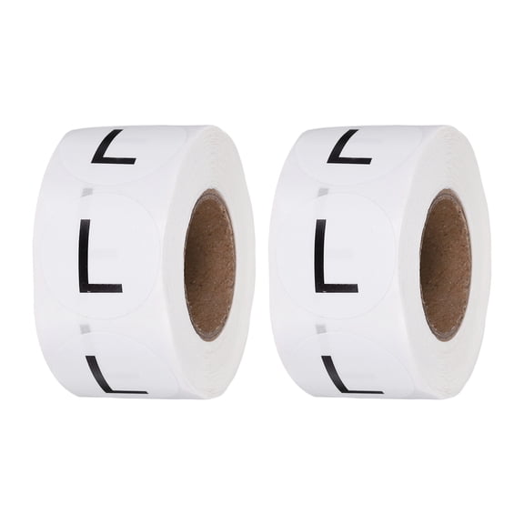 1 Inch Letter-L Inventory Labels, 500Pcs Letter Stickers Round Circle Dots Labels Semi-Gloss Adhesive Stickers for Home Organization Office Storage, Black (2 Roll)