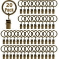 thumbnail image 1 of 1 Inch Metal Curtain Rings with Clips in Bronze, Curtain Hangers Clips, Drapery Clips with Rings, Set of 20, 1 of 7