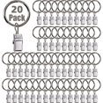 thumbnail image 1 of 1 Inch Metal Curtain Rings with Clips in Sliver, Curtain Hangers Clips, Drapery Clips with Rings, Set of 20, 1 of 7