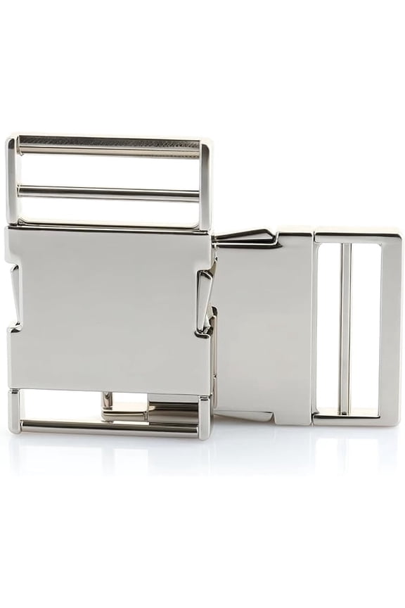 1 Inch Metal Quick Side Release Buckle Webbing Bag Clip for Flat Lock Belt Straps, Backpacks and Collars, 1 Pack (Gunmetal)