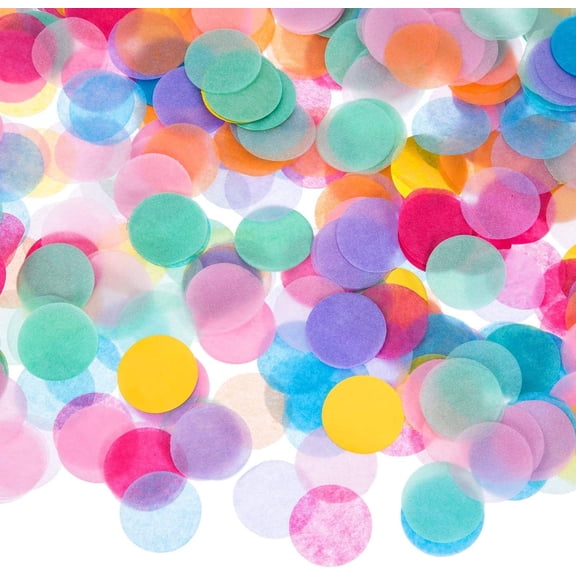 1 Inch Multicolor Round Tissue Confetti (3.5 oz)