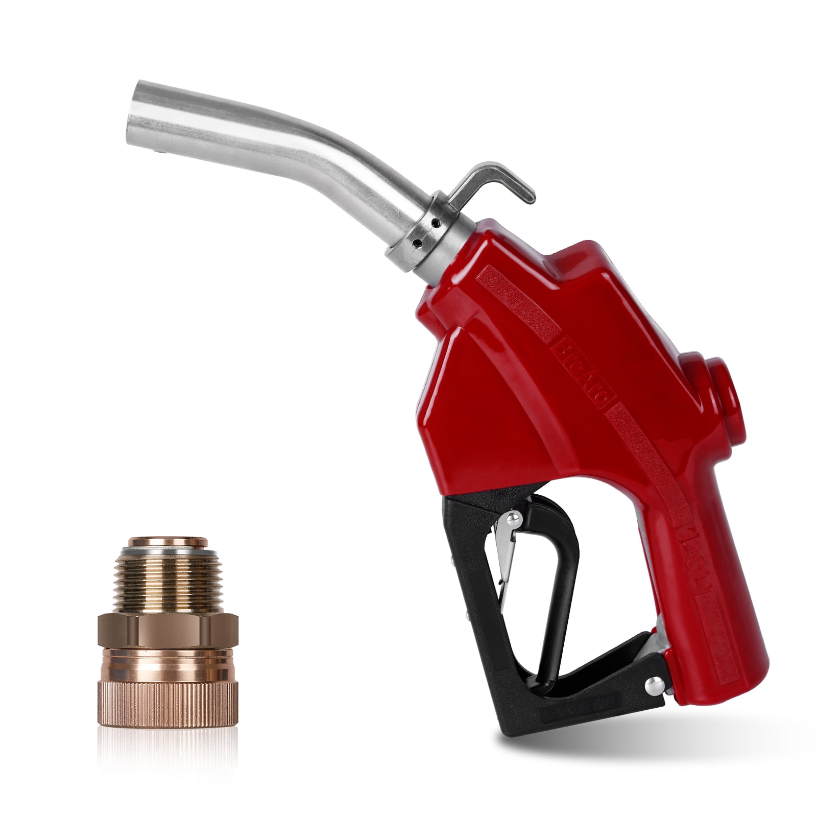 1" Inch NPT Automatic Fuel Nozzle Auto Shut-Off Red Fueling Nozzle with Swivel Joint 19/16 Inches (OD=30mm) Gas Pump Nozzle Three Notch Hold Open Clip Used For Diesel, Petrol , Red