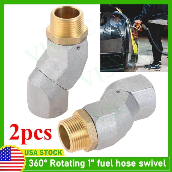 1 Inch NPT Fuel Transfer Hose Swivel for Easy Use Fuel Nozzle-Hose Assembly 2pcs