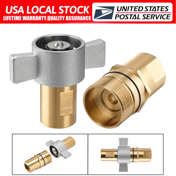 1 Inch NPT Wet Line Wing Nut Hydraulic Quick Disconnect Coupler / Coupling Set