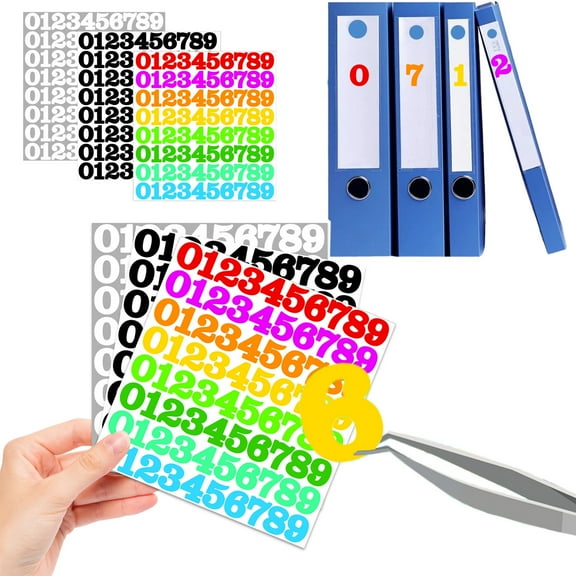 1 Inch Number Stickers for Labeling and Crafting – Self- Durable White and Multicolor Numeric Decals for Mailbox, Laptop, Gift Tags, and Scrapbook Decoration