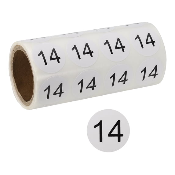 1 Inch Number Stickers, Number 14 Sticker Numbers Labels Round Small ...