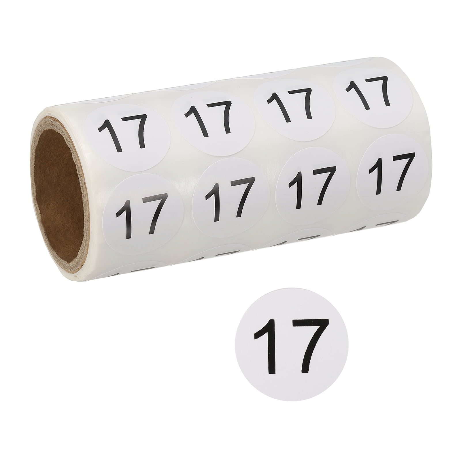 1 Inch Number Stickers, Number 17 Sticker Numbers Labels Round Small ...