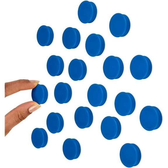 1 Inch Office Magnets (20 Pack), Colorful Round Perfect for Whiteboards, Lockers & Fridge. (Blue)
