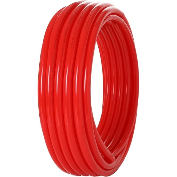 1 Inch PEX-B Pipe, 1Roll x 100 Feet Length Red PEX Tubing, for Potable Hot/Cold Water Plumbing Application, Non-Oxygen Barrier Piping for Heating, Flexible for Easy Install or Repair