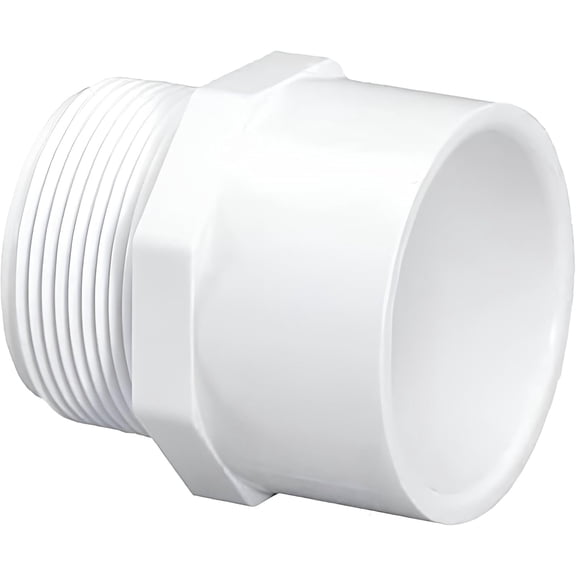 1 Inch PVC Male Adapter SCH 40 Pipe Fitting with Slip Socket x 1" MNPT Male Thread, White PVC Connector for Plumbing and Water Line Systems