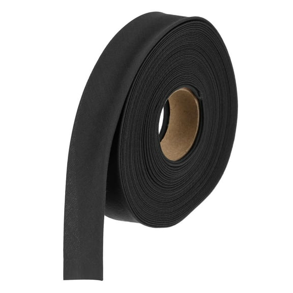 1 Inch Polyester Double Fold Bias Tape, Sewing Binding for Quilts Hems Crafts, Durable Continuous Bulk Tape, Black 10 Yards