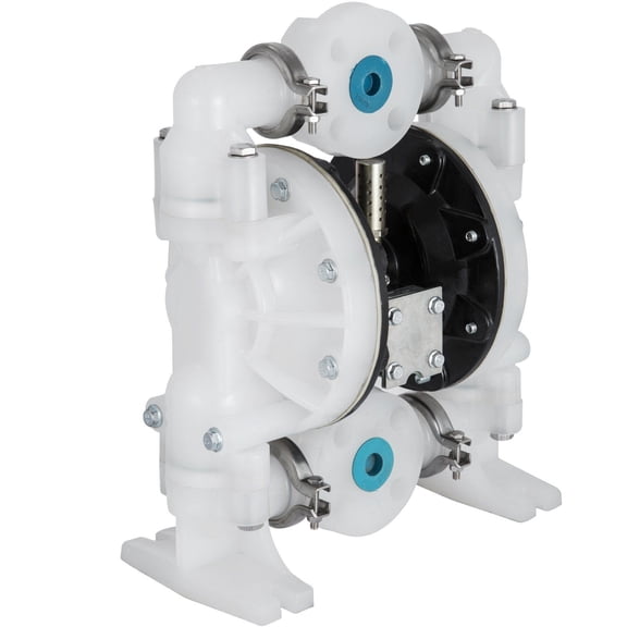 1-Inch Polypropylene Air-Operated Diaphragm Pump, 30 GPM Flow, 120 PSI Max Pressure for Chemical Transfer & Industrial Applications