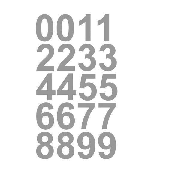 1" Inch Premium Mailbox Number Vinyl Decal Sticker Sheet (Silver) | Waterproof and Fade-Resistant | Easy to Install Adhesive Vinyl Digits | Home, Apartment, Condo or Business by CustomDecal US