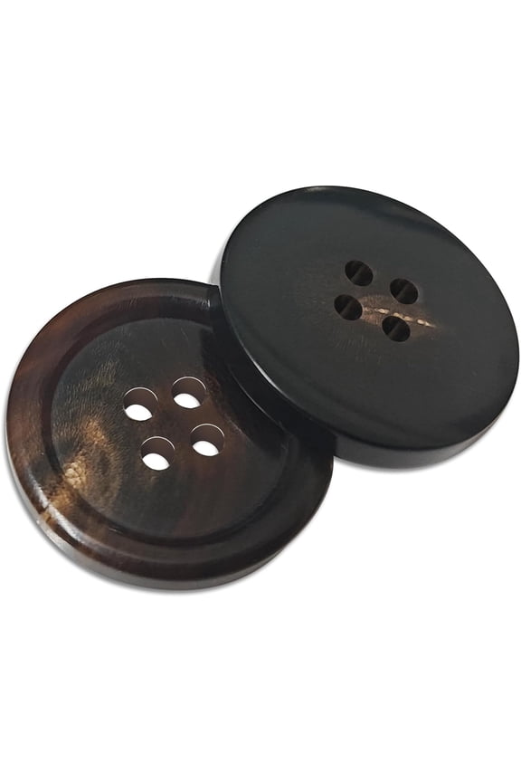 1 Inch Real Horn Buttons 10PCS Large Sewing Buttons for Coat, Blazer, Suit, Overcoat, Winter Coat, Jacket, Genuine Natural Brown Buffalo Horn Buttons for Men, Women (25mm, Brown)