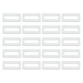 thumbnail image 1 of 1 Inch Rectangle Buckle Plastic Webbing Strap Fastener, White, 100 Pack, 1 of 5