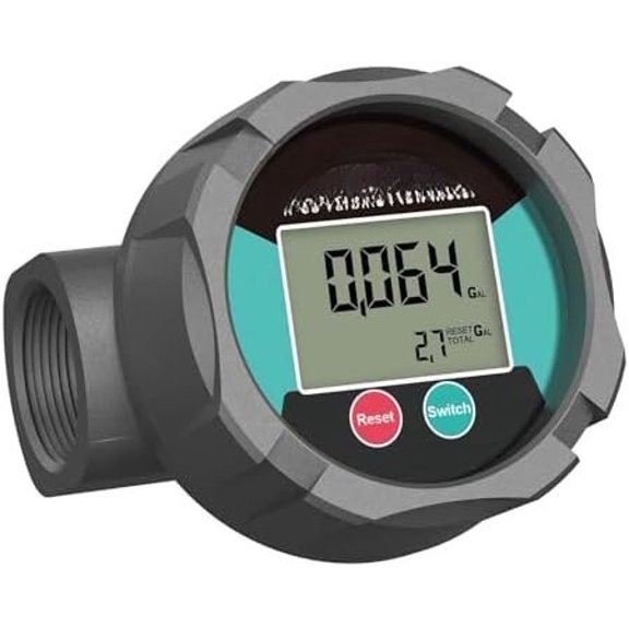 1 Inch  Resistant Flow Meter with PTFE Coating, 2.4-26.4 GPM Digital Inline NPT Flowmeter for Water, , , Weak Acids & Bases