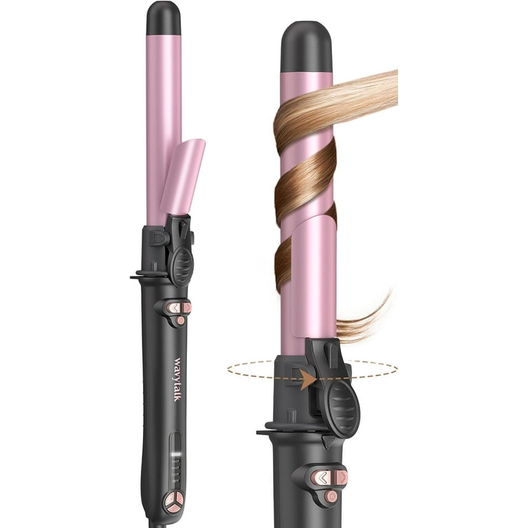 1 Inch Rotating Curling Iron Get Effortless Waves with Self Rotating Barrel up to 430 F with Home Button Dual Voltage Rose Gold