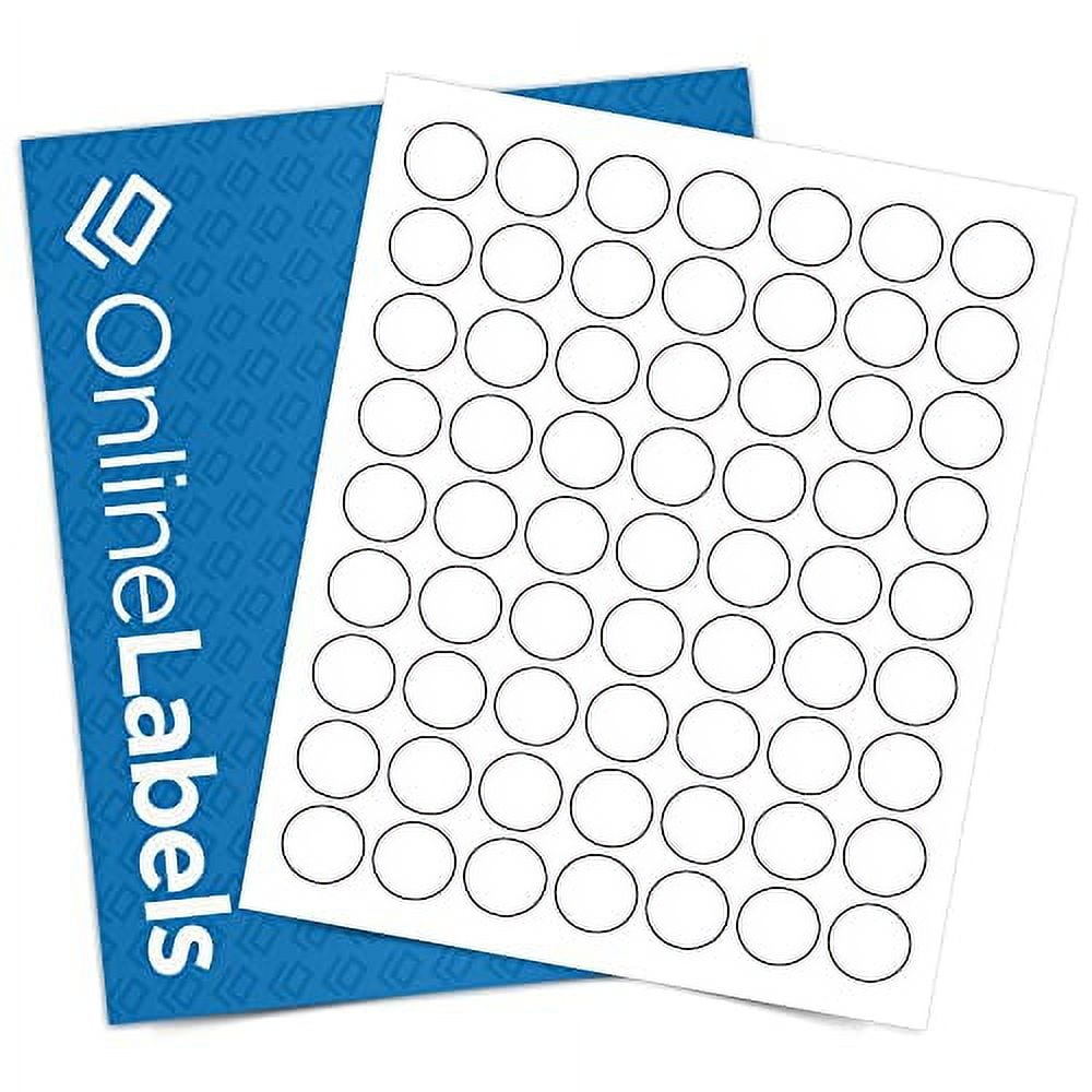 1 Inch Round Labels - White Matte - Pack of 126,000 Circle Stickers ...