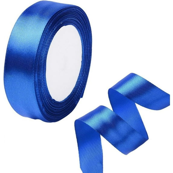 1 Inch Royal Blue Polyester Ribbon Smooth Classic Soild Ribbon Soft Silky Wide Satin Fabric Ribbons Bundle Roll for Sewing Making Crafts Wreath Invitation Bouquet Party Home Decor Supply