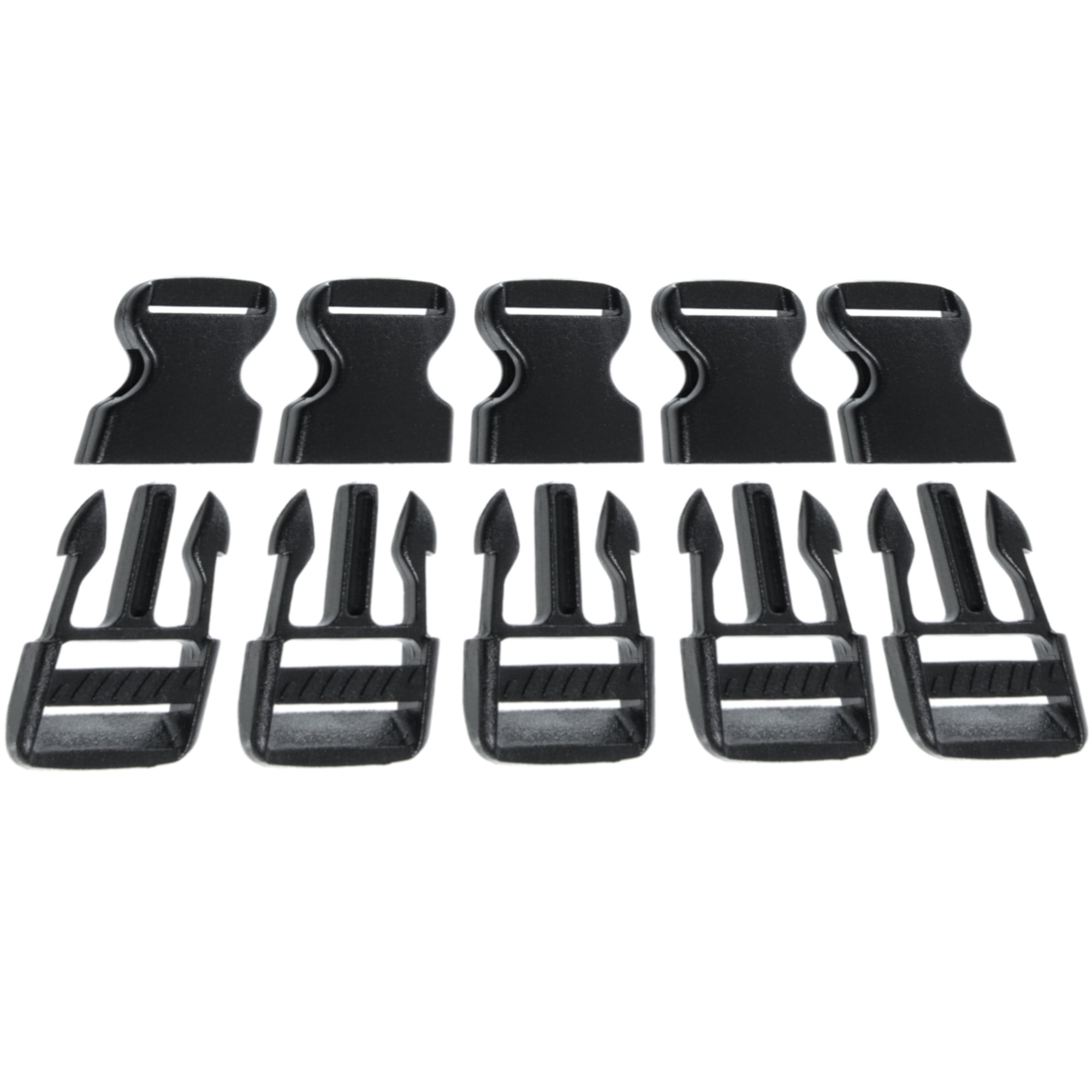 1 Inch Side Release Plastic Black Clip Buckles - 5 Pack USA Made Quick  Locking Clasp