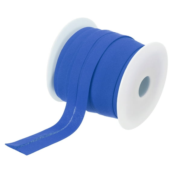Uxcell 0.98" Single Fold Bias Tape Polyester Roll for Sewing Bright Blue 25 Yards