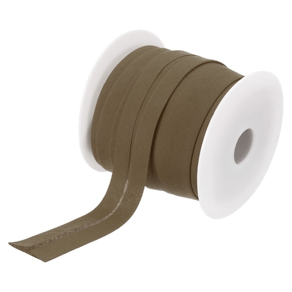 Uxcell 0.98" Single Fold Bias Tape Polyester Roll for Sewing  Coffee 25 Yards