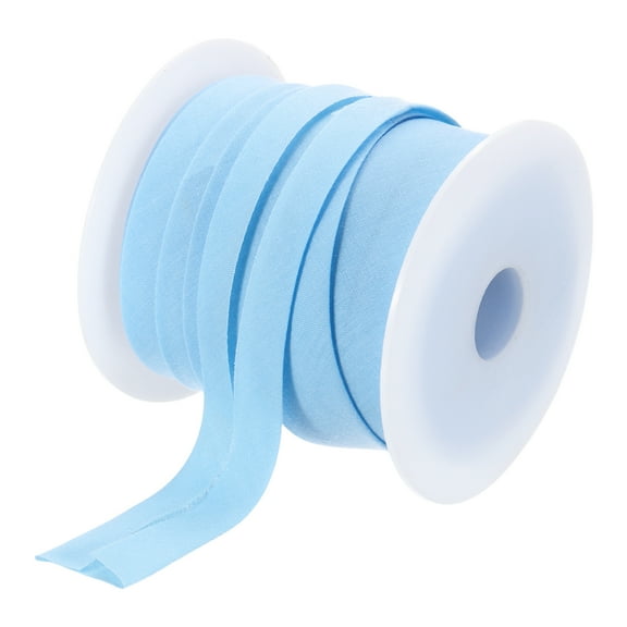 Uxcell 0.98" Single Fold Bias Tape Polyester Roll for Sewing  Light Blue 25 Yards