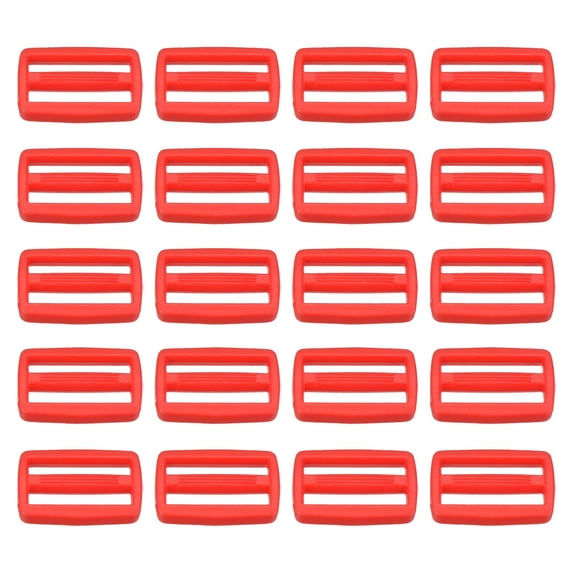 1 Inch Slide Buckles Webbing Strap Fastener, Red, 50 Pack