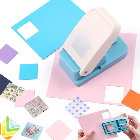 1 Inch Square Punch Lever Action Craft Punch Making 1X1 inch Equilateral Square for Paper Crafting Scrapbooking DIY Card Making Arts Crafts Supplies