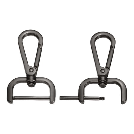 1 Inch Swivel Clasp Hooks, 2 Pcs Detachable Snap Hook for Bag Strap Purse Lanyard DIY Craft Hardware, Black