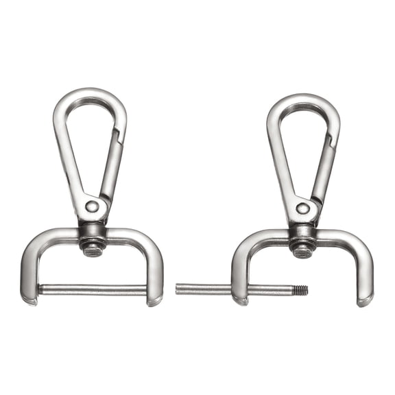1 Inch Swivel Clasp Hooks, 2 Pcs Detachable Snap Hook for Bag Strap Purse Lanyard DIY Craft Hardware, Silver