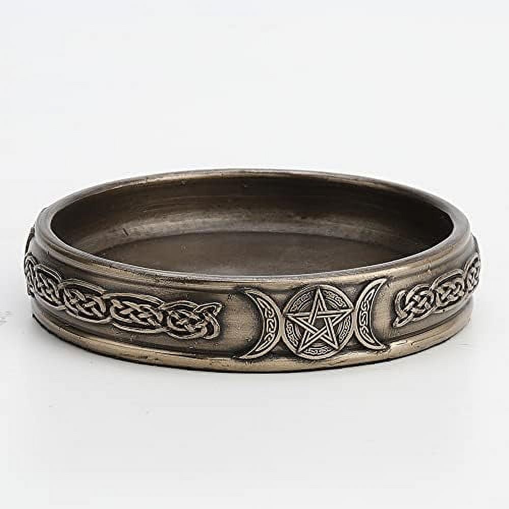 1 Inch Tall Triple Moon Goddess Sigil Tray Cold Cast Bronzed Resin